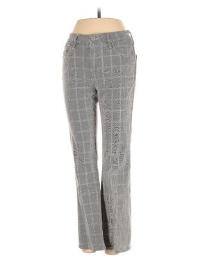 Frame denim Gray Windowpane Plaid cropped flare jeans